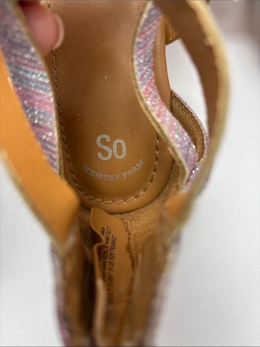SO Girls 5 Pink/Purple/Blue Glitter Strappy Gladiator Sandals #477